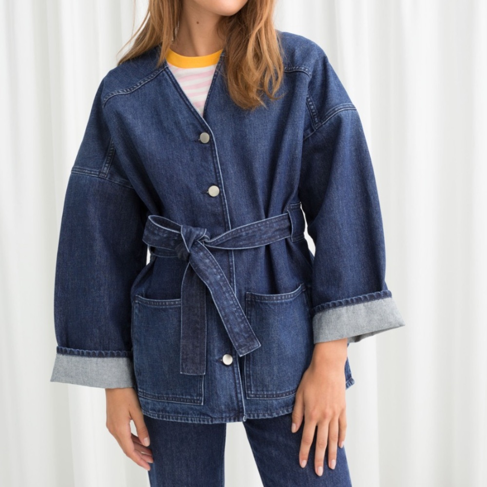 & Other Stories Belted Denim Jacket